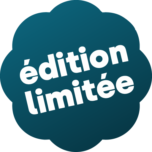 Icône illustrant une pastille bleu dans laquelle est noté en blanc "édition limitée" utilisée dans la boutique en ligne.