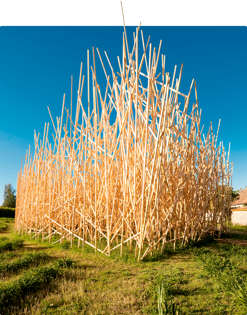 Work by Mireille Fulpius entitled Paradigm, made of wood.